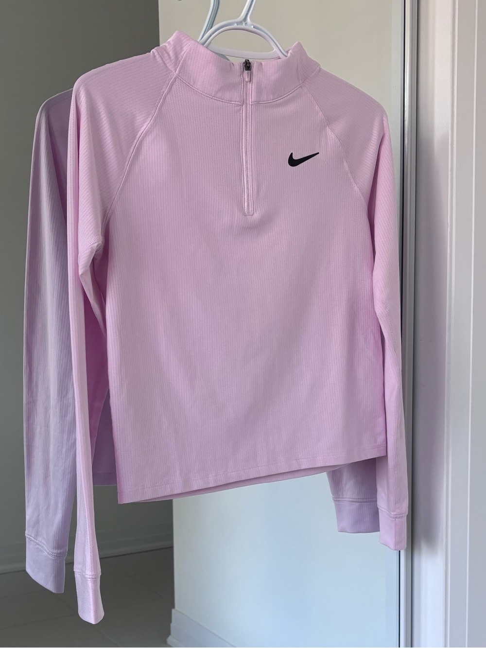 Nike 1/4 Zip Long Sleeve Top in Pink